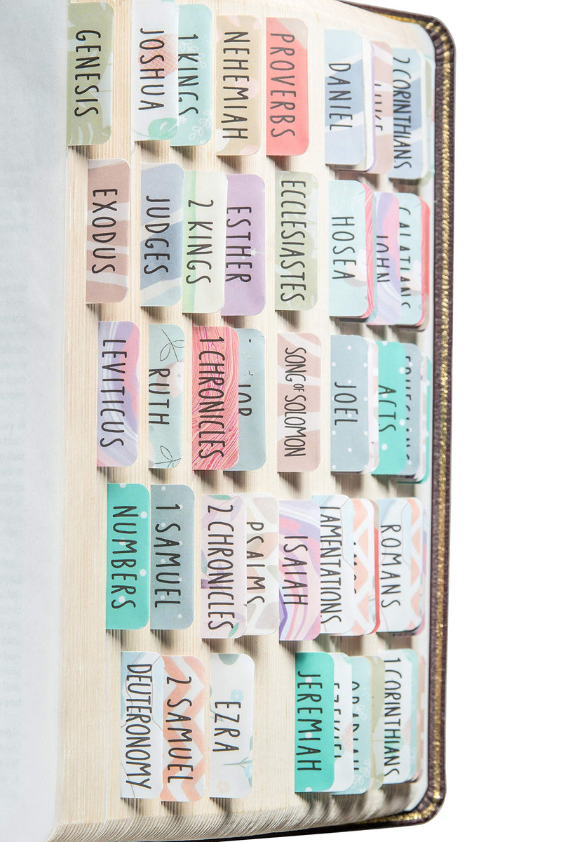 [Australia - AusPower] - DiverseBee Laminated Bible Tabs (Large Print, Easy to Read), Personalized Bible Journaling Tabs, 66 Book Tabs and 14 Blank Tabs - Uniform Theme 
