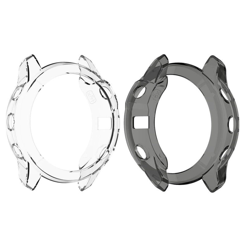 [Australia - AusPower] - RuenTech Case Cover Compatible with Garmin Fenix 6X/6X Pro/Fenix 6X Sapphire Case Protector TPU Protective Case Frame for Fenix 6X GPS Watch (Black&Transparent) Black&Transparent 