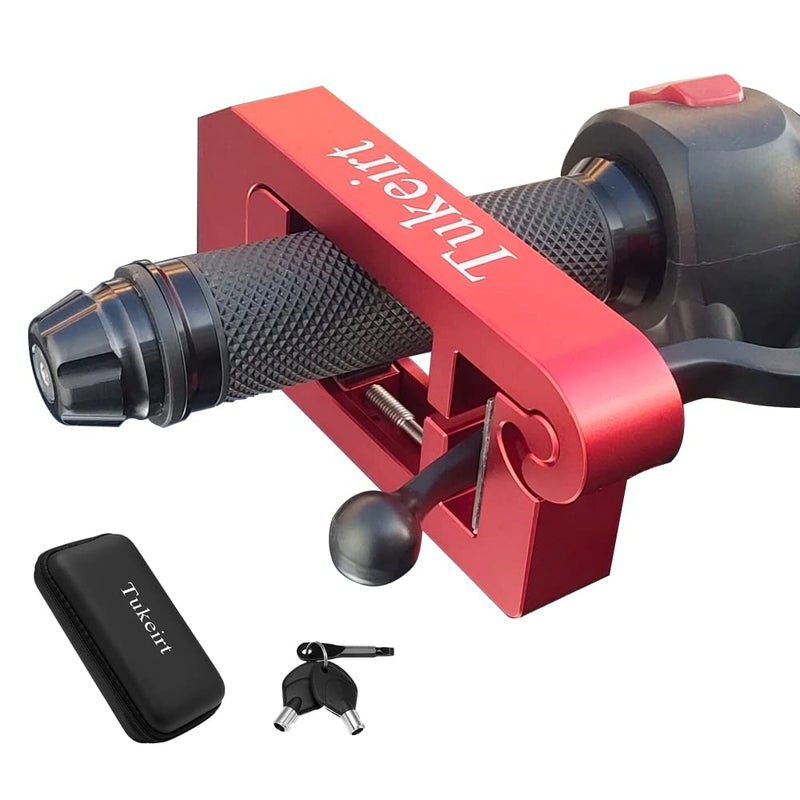 [Australia - AusPower] - Tukeirt Motorcycle Lock - Adjustable Anti Theft for Motorcycles Mopeds Motorbikes Scooters ATVs Dirt Bike Street Bike Braking the Front Wheel Use on Grip Brake Handlebar(red) Red 