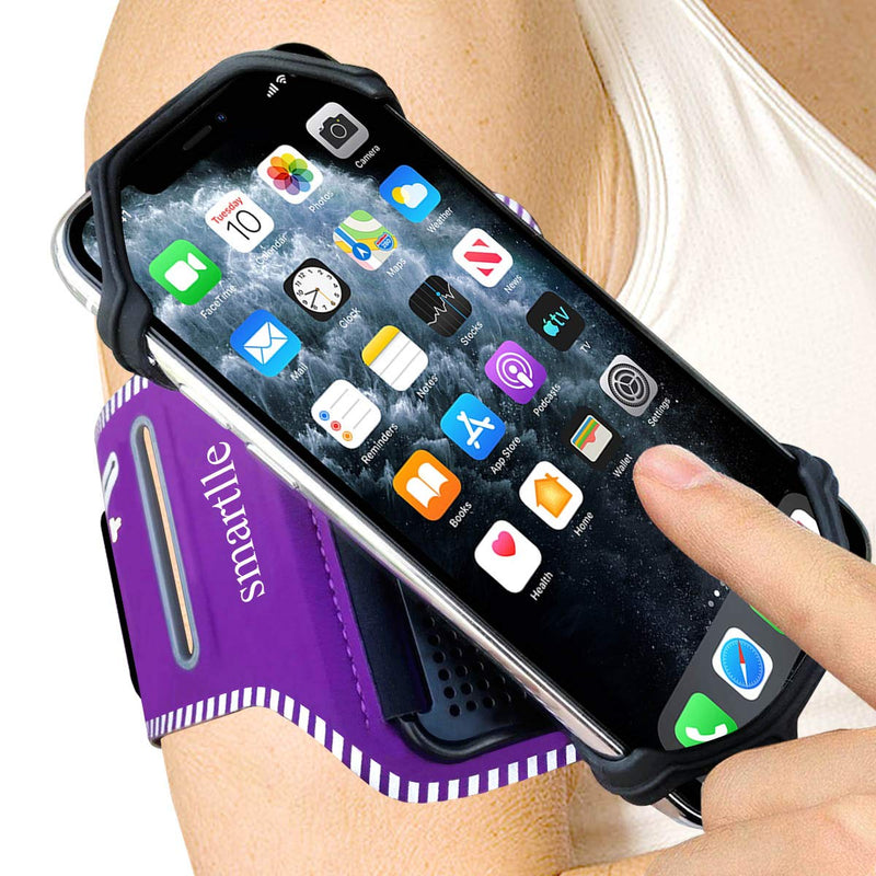[Australia - AusPower] - Smartlle Arm Phone Holder for Running, Sports cell Phones Armband 360° Rotatable: iPhone 13 12 11 Mini Pro Max/XR/XS Max/X/XS/8 7 6S Plus, Samsung Galaxy S/Note/A, LG, Moto, Pixel; Workout Fitness Gym Pink 