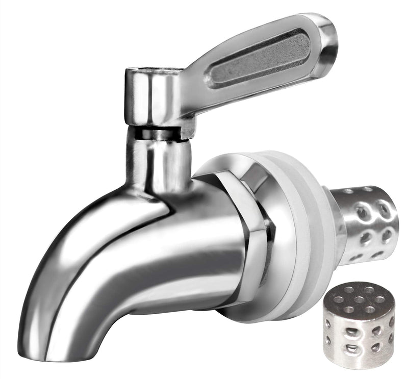 [Australia - AusPower] - Beverage Dispenser Replacement Spigot with Anti-Clogging Cap, Stainless Steel Polished Finished, Water Dispenser Replacement Faucet, fits Berkey and other Gravity Filter systems as well 