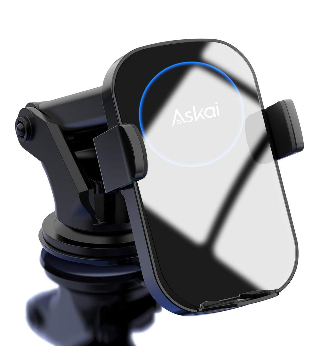 [Australia - AusPower] - Askai Wireless Car Charger Mount,15W Qi Fast Charging Auto-Clamping Mount,Air Vent Dashboard Phone Holder Compatible with iPhone 11|11 Pro|Max|Xs|Xs Max|X|XR, Samsung S20|S20+|S20U|S10|S10+|S9|Note10 