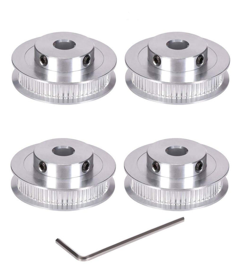 [Australia - AusPower] - BZ 3D GT2 Pulley 60 Teeth Bore 8/5mm 60T Timing Pulley Synchronous Wheel Aluminum for Width 6mm 3D Printer Parts (Pack of 4pcs) (60Teeth Bore 5mm) 60Teeth Bore 