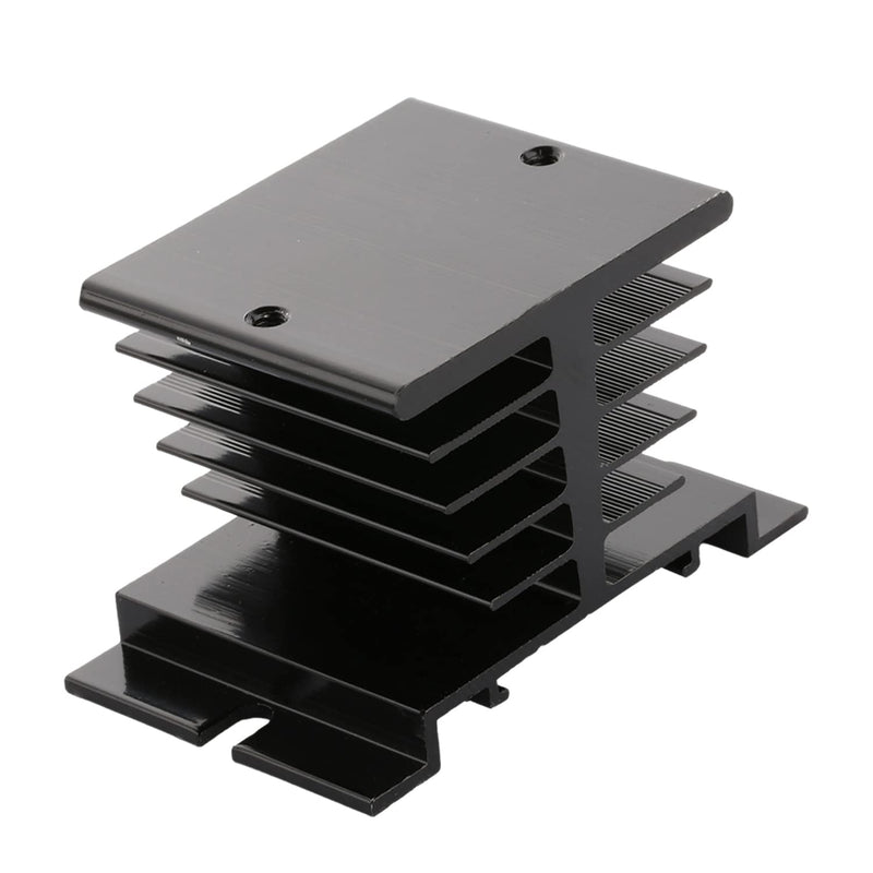 [Australia - AusPower] - Fielect Aluminum Heat Sink SSR Dissipation for Single Phase Solid State Relay 10A-40A Black 1pcs AI-50B 