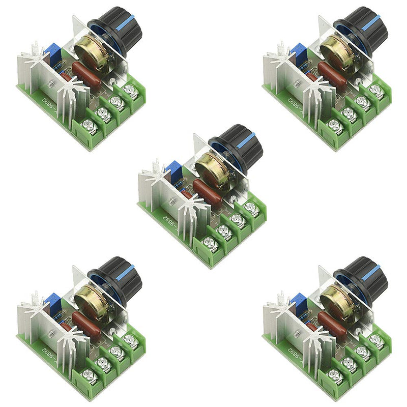 [Australia - AusPower] - XINGYHENG 5PCS AC 220V 2000W SCR High Power Electronic Voltage Regulator Module Adjustable Motor Speed Controller Regulation 25A Ultra Small LED dimmer with Speed Control Knob 