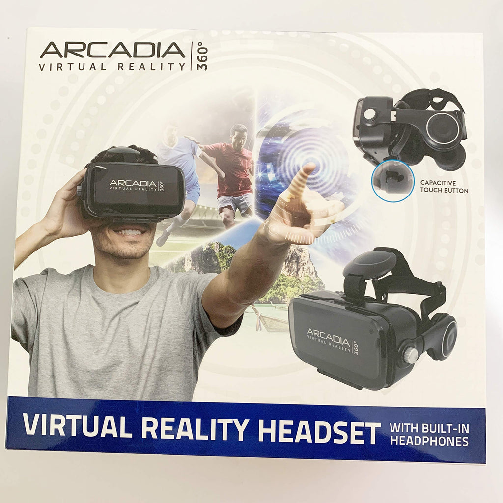 [Australia - AusPower] - Arcadia 360 Virtual Reality Headset, VR Cell Phone Headset for Mobile Games, Movies, Travel. Compatible with Your Smartphone Device. 