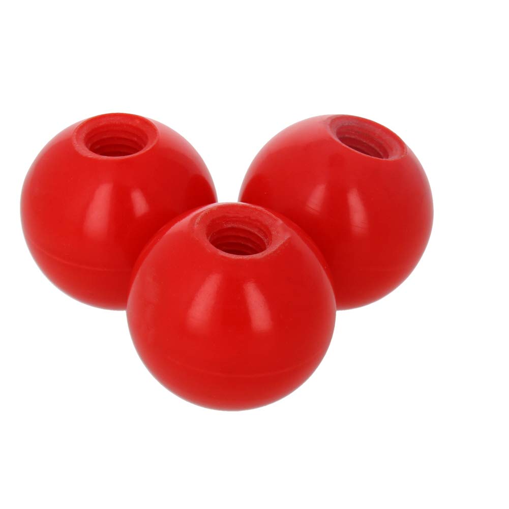 [Australia - AusPower] - Othmro 3pcs Thermoset Ball Knob M12 Female Thread Machine Handle 40mm Diameter Smooth Rim AM12*40red; 3pcs 