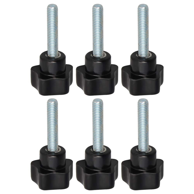 [Australia - AusPower] - Othmro Black 6mm(M6) x 25mm Thread Replacement Star Hand Knob Tightening Screws 6Pcs 