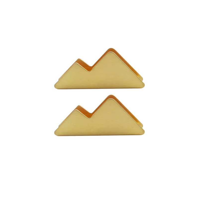 [Australia - AusPower] - Enyuwlcm Metal Business Card Holder for Desk Brass Business Card Stand for Office Tabletop Counter Organizer Gold 2 Pack 