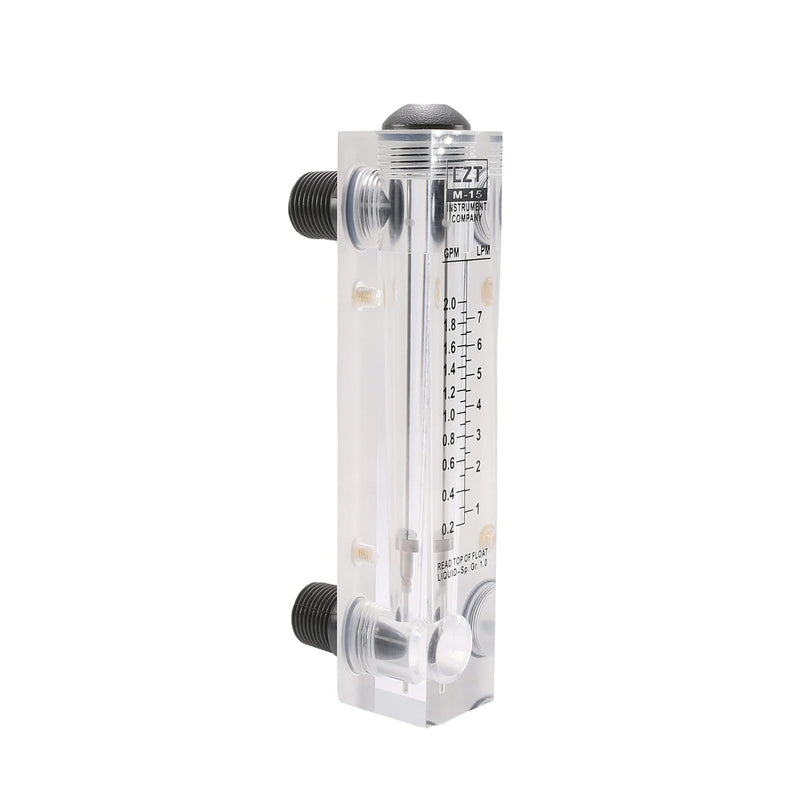 [Australia - AusPower] - Othmro LZT-15 0.2-2GPM Organic Glass Water Flow Measuring Panel Type Flow Meter 1pcs 