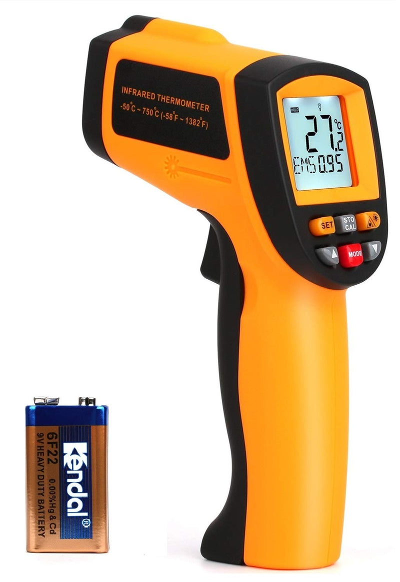 [Australia - AusPower] - Industrial Infrared Thermometer (Not for Human)-58°F to 1382°F, Non-Contact Laser Temperature Gun with Alarm& Data Saving, Temperature Thermometer Measuring Gun for Kitchen Cooking, BBQ, Ovens 