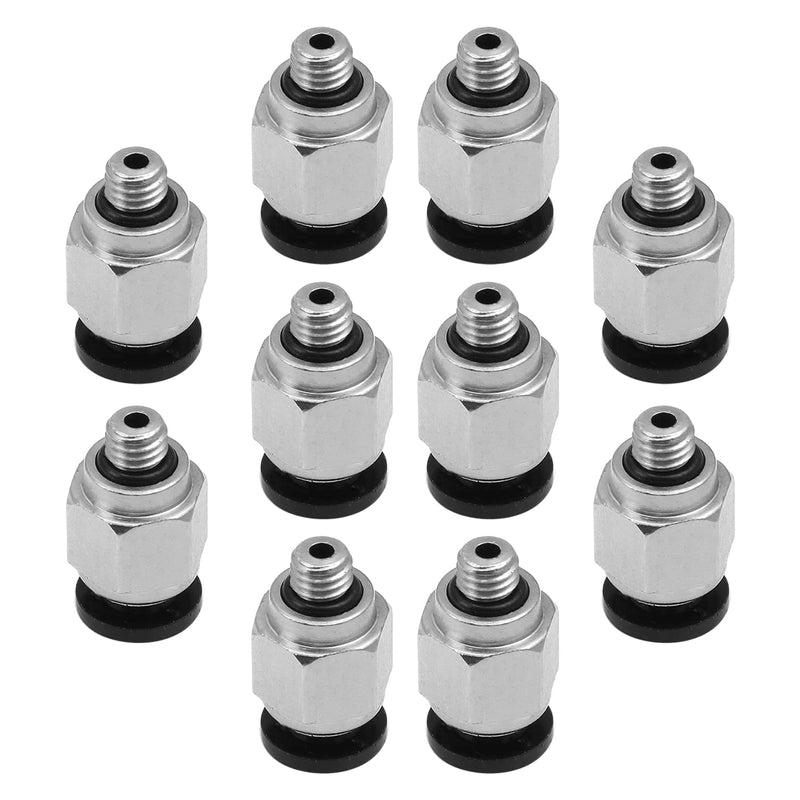 [Australia - AusPower] - Othmro Straight Pneumatic Push to Quick Connect Fittings PC6-M5 Black, Silver 6mm,5mm Plastic, Copper 10PCS 