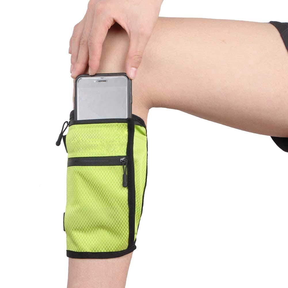 [Australia - AusPower] - Ailzos Cell Phone Calf/Leg Band Phone Holder for Riders and Hikers, Non-Slip Band Smartphone Holder for All Phones with Adjustable Velcro, Sport Leg Band for Running, Equestrian, Motorcycle, Green 