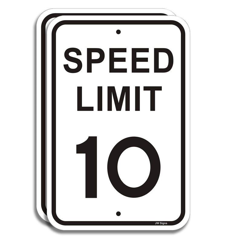 [Australia - AusPower] - 2-Pack Speed Limit 10 MPH Sign Slow Down Traffic Sign 12?x18? Rust Free 40Mil UV Printed Outdoor Metal Reflective Easy to Mount No Fading Outdoor Use for Neighbour Driveway Yard or School SL10-2pcs 