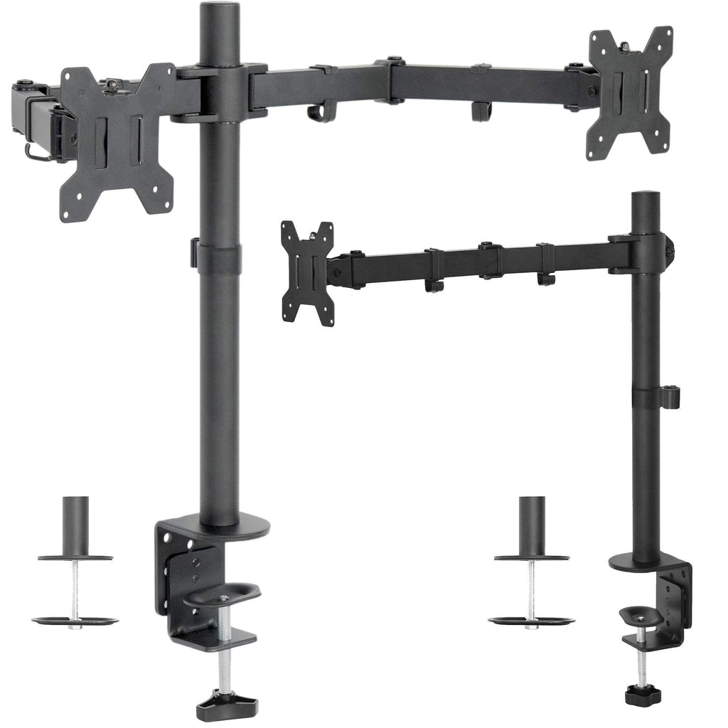 [Australia - AusPower] - VIVO Single and Dual LCD Monitor Desk Mount Kit for Triple Screen Display, Heavy Duty Fully Adjustable, Fits 3 Screens up to 27 Inches (Bundle) 