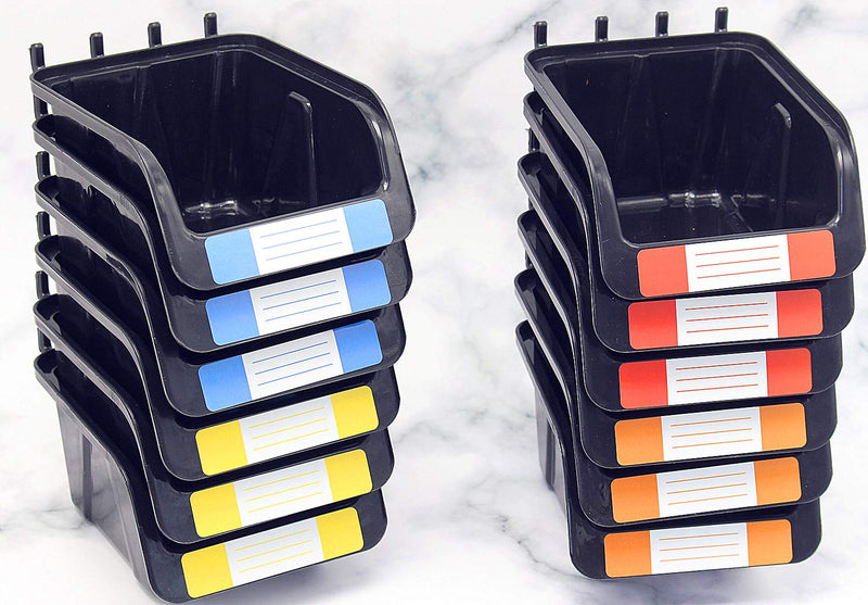 [Australia - AusPower] - Pegboard Bins Kit 12 PACK Black Pegboard Parts Storage Tool Peg Borad Workbench Bins Organize Hardware,Attachments,Accessories (12 Pack) 