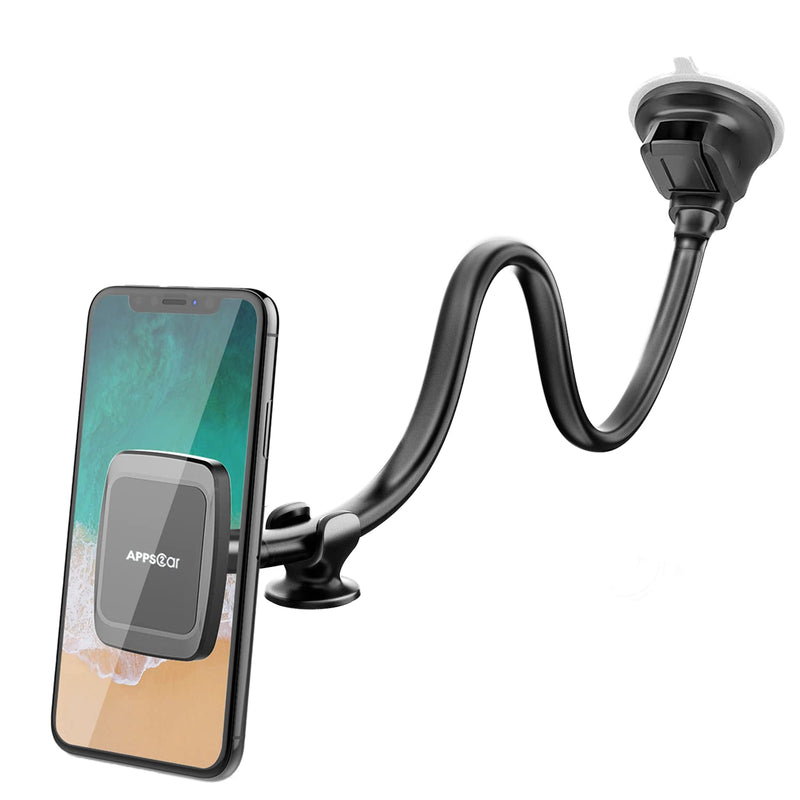 [Australia - AusPower] - Magnetic Truck Car Phone Mount with 13-inch Flexible Long Arm, Anti-Shake Cell Phone Holder for Truck, 360 Rotation Windshield Dashboard Strong Suction Car Mount for iPhone 12 11 XS X Samsung Galaxy 