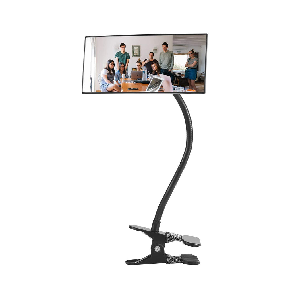 [Australia - AusPower] - Clip On Security Mirror, Cubicle Computer Desk Convex Mirror for Office Personal Safety Rearview Monitors or Anywhere (7.28" Rectangle Mirror with Border) 