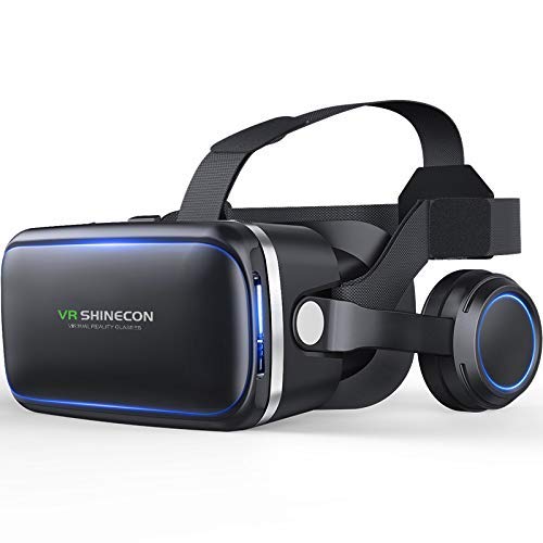 [Australia - AusPower] - VR Shinecon vr Headset for Phone, Virtual Reality Goggles System 3D Glasses Set for Android Phone iPhone iOS with 4.7-6.0 inch Black 