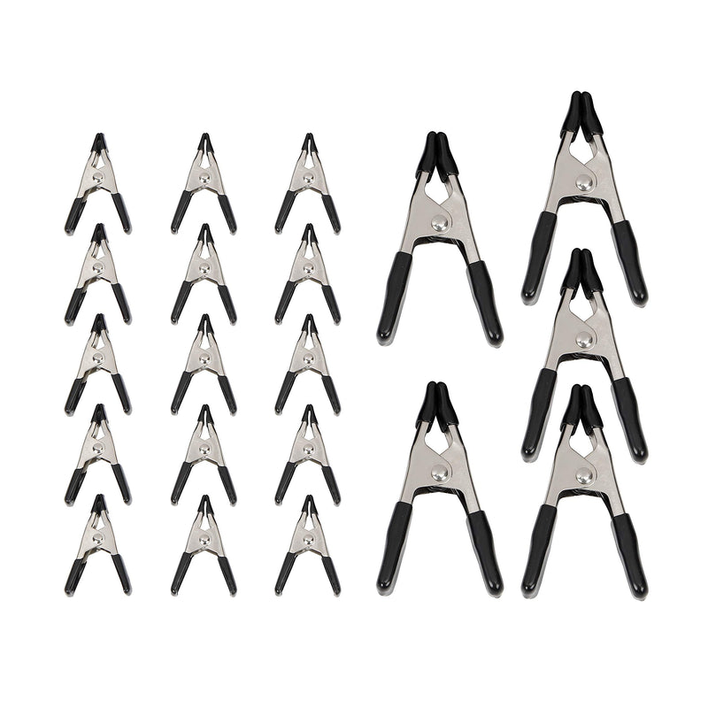 [Australia - AusPower] - Amazon Basics 20-Piece Steel Spring Clamp Set - 15 Pieces 3/4-Inch, 5 Pieces 1-Inch 