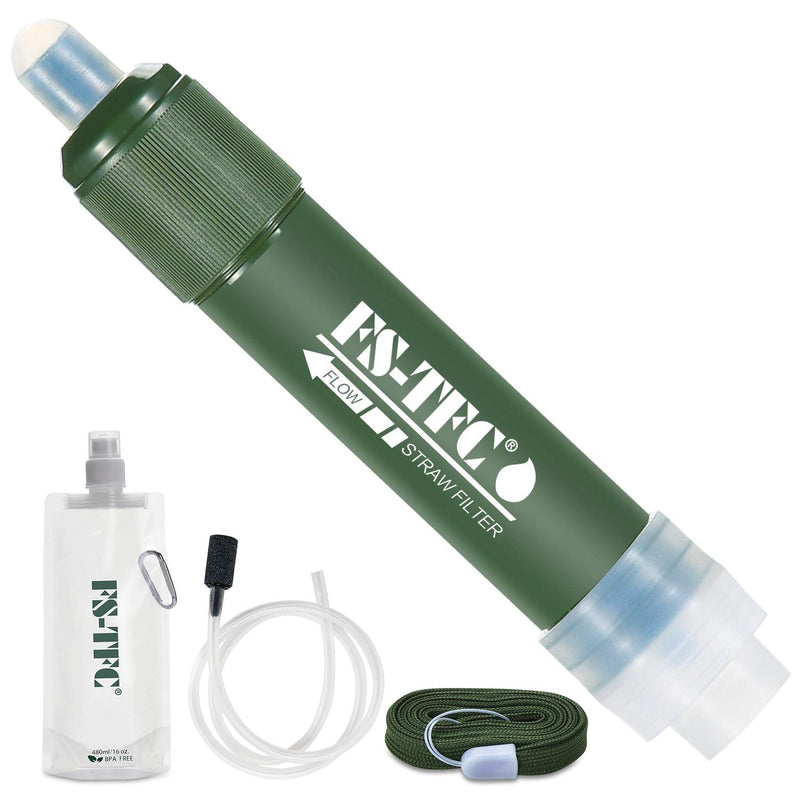 [Australia - AusPower] - FS-TFC Personal Water Filter Straw Mini Water Purifier Survival Gear for Hiking, Camping, Travel and Emergency Preparedness 1 Pack 