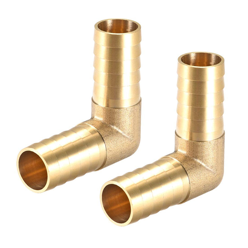 [Australia - AusPower] - uxcell 19mm Barb Brass Hose Fitting 90 Degree Elbow Pipe Connector Coupler Tubing 2pcs 