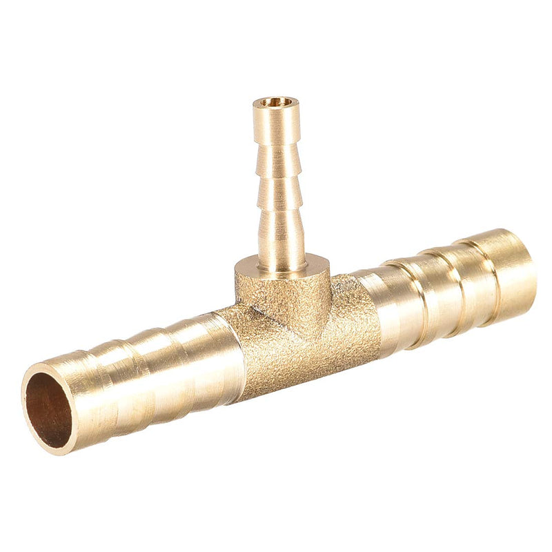 [Australia - AusPower] - uxcell Tee Brass Barb Fitting Reducer 3 Way, Fit Hose ID 8mm x 4mm x 8mm 