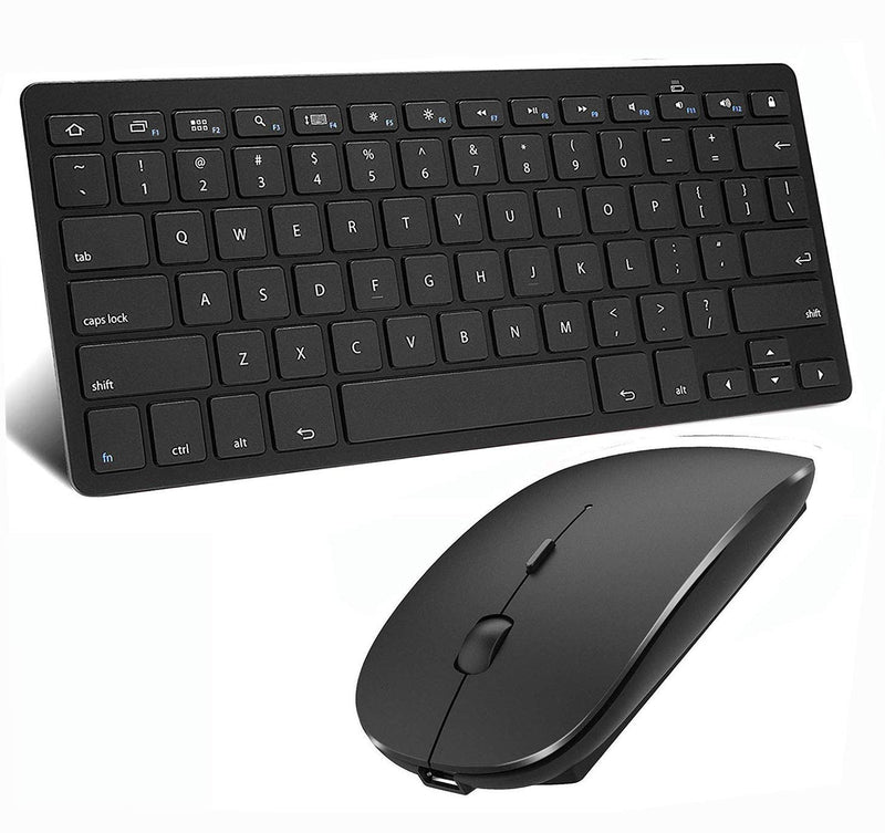 [Australia - AusPower] - Bluetooth Keyboard and Mouse for iPad and iPhone Bluetooth Keyboard Compatible with iPad/iPad Pro/iPad Air/iPad Mini and Other Bluetooth Enabled Devices (iPadOS 13 / iOS 13 and Above) (Black) Black 