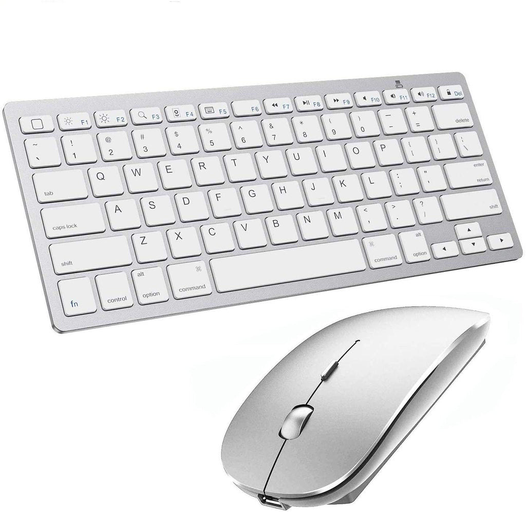 [Australia - AusPower] - Bluetooth Keyboard and Mouse for iPad and iPhone Bluetooth Keyboard Compatible with iPad/iPad Pro/iPad Air/iPad Mini and Other Bluetooth Enabled Devices (iPadOS 13 / iOS 13 and Above) (Silver) Silver 
