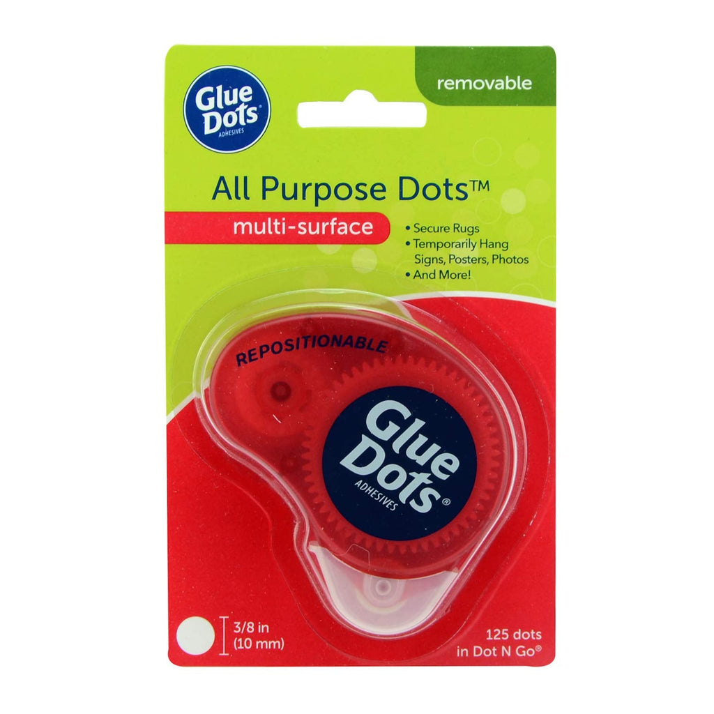 [Australia - AusPower] - Glue Dots Dot N' Go Dispenser with 125 (.375'') All Purpose Dots Removable Adhesive Dots, Clear (35770E) 