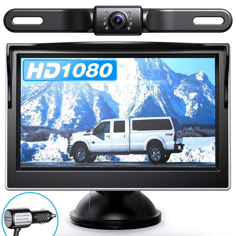 [Australia - AusPower] - eRapta Backup Camera ERT01 with 4.3 inch Monitor License Plate Back Up Camera for Car Pickup Truck SUV Rear View Camera Backing Reverse Camera Crystal Clear Image IP69 Waterproof Nice Night Vision 4.3-inch 