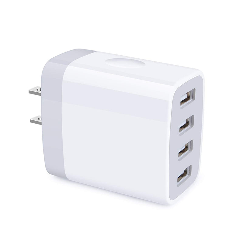 [Australia - AusPower] - iPhone 12 Charger Box Fast Charging 4.8A Multi Port USB Charger Wall Plug Power Adapter Charging Block Cube Brick Compatible iPhone SE/13/12/11 Pro Max, Samsung Galaxy S22 S21 Ultra 5G S20 S10 Note 20 white 
