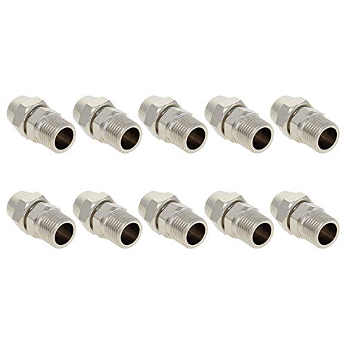 [Australia - AusPower] - Othmro 10Pcs Silver Copper Push to Connect Tube Fitting Thread Quick Connect Air Fittings Pneumatic Connector Straight Push Lock Air Hose Fittings PC6-1 PC6-1 10pcs 