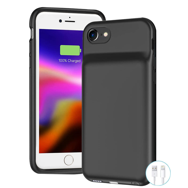 [Australia - AusPower] - Battery Case for iPhone 8/7/6s/6/SE 2020(2nd Generation),6500mAh Portable Charger Case Rechargeable Battery Pack Charging Case Compatible with iPhone SE 2020(2nd Generation)/8/7/6s/6 (4.7 inch)-Black Black 