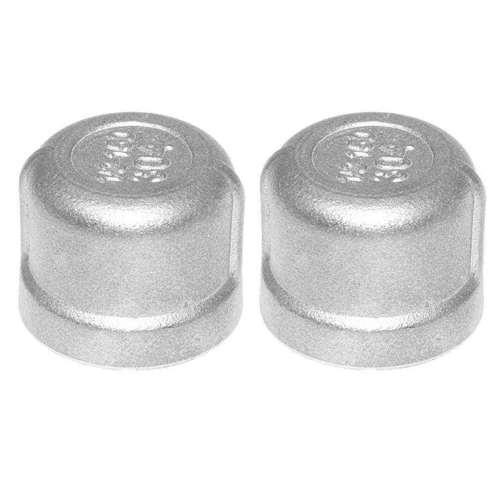 [Australia - AusPower] - Beduan Stainless Steel Pipe Cap, 1/2" NPT Female Pipe Plug Socket Fitting 0.5 Inch 