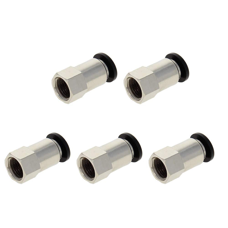 [Australia - AusPower] - Othmro 5Pcs Push to Connect Tube Fitting Adapter 6mm Tube OD x G1/8 Female Straight Pneumatic Connecter Connect Pipe Fitting Silver Tone PCF6-01 5pcs 