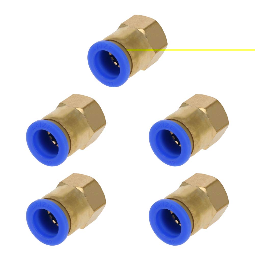 [Australia - AusPower] - Othmro 5Pcs Quick Connector PCF12-02 12mm-12.5mm Plastic Brass BLUE Tee Push to Connect Tube Fittings Male Thread Push Lock Thread type G PCF12-02，5pcs 12mm-12.5mm 