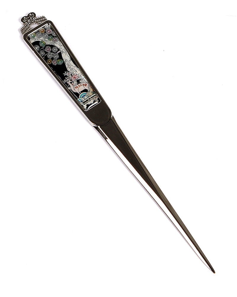 [Australia - AusPower] - Decorative Envelope Paper Letter Opener with Mother of Pearl Antique Design Silver Steel Office Knife Hand Cutter Blade (Pine Tree) 