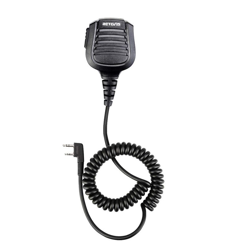 [Australia - AusPower] - Retevis 2 Pin Shoulder Speaker Mic, Waterproof Handheld Speaker Microphone with 3.5mm Audio Jack for Retevis RT22 RT21 RT19 H-777 H-777S RT15 RT22S RT68 RT27 Baofeng UV-5R Arcshell AR-5 (1 Pack) 