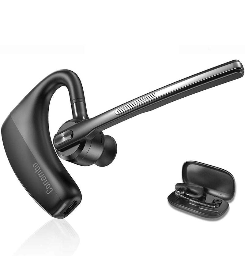 [Australia - AusPower] - Bluetooth Headset 5.0 with CVC8.0 Dual Mic Noise Cancelling Bluetooth Earpiece 16Hrs Talktime Wireless Headset Hands-Free Earphone for Truck Driver iPhone Android Cell Phones 
