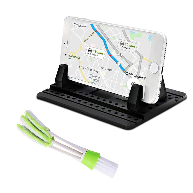 [Australia - AusPower] - Phone Holder for Car with Air Vent Brush, FineGood Universal Silicone Car Cellphone Mount Antislip Vehicle Mobile Phone GPS Mounting Mat 