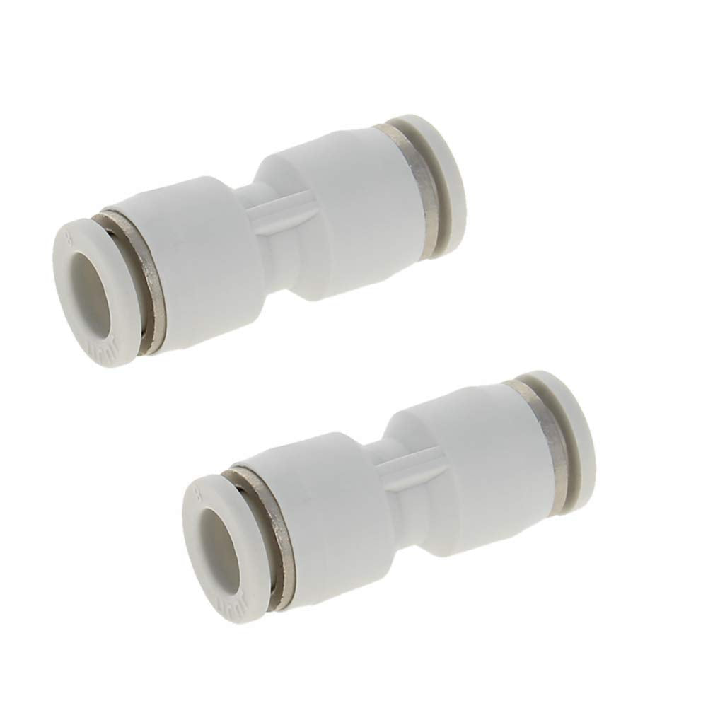 [Australia - AusPower] - Othmro 2Pcs Plastic Straight Union Push to Connect Tube Fitting 8mm OD Push Fit Lock White PU-8 8mm /0.31" 2pcs PU-8 2pcs 