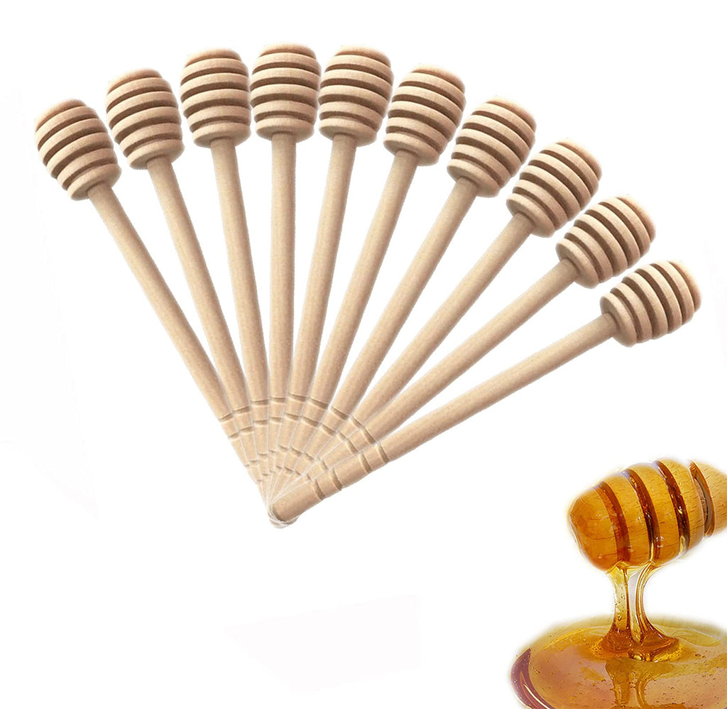 [Australia - AusPower] - 50 Pcs Wooden Honey Dipper Stick Collecting Dispensing Drizzling Jam Portable Wedding Party gift (6 inch) (50pcs) 50pcs 