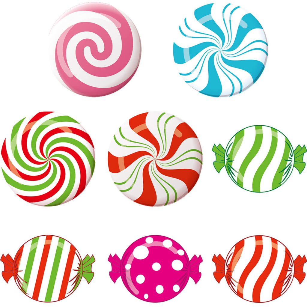 [Australia - AusPower] - Candyland Candy Cutouts Candyland Party Decorations Christmas Colorful Peppermint Candies Cutouts with Glue Point Dots for Bulletin Board Classroom School Christmas Party, 5.9 x 5.9 Inch (40 Pieces) 40 
