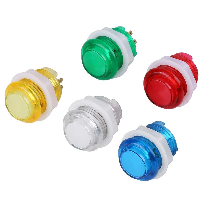 [Australia - AusPower] - 5PC 5V 24mm Jumbo LED Illuminated Push Button Self-resetting Push Button Switch with Microswitch for Arcade Coin Operated Game Projects 
