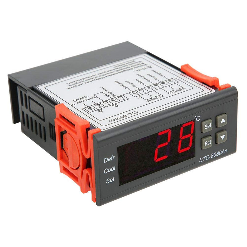 [Australia - AusPower] - Temperature Controller 10A/220VAC STC-8080A+ Digital Thermostat Refrigerating Defrosting Temperature Alarm Cooling Heating Modes, -50°C-99°C 