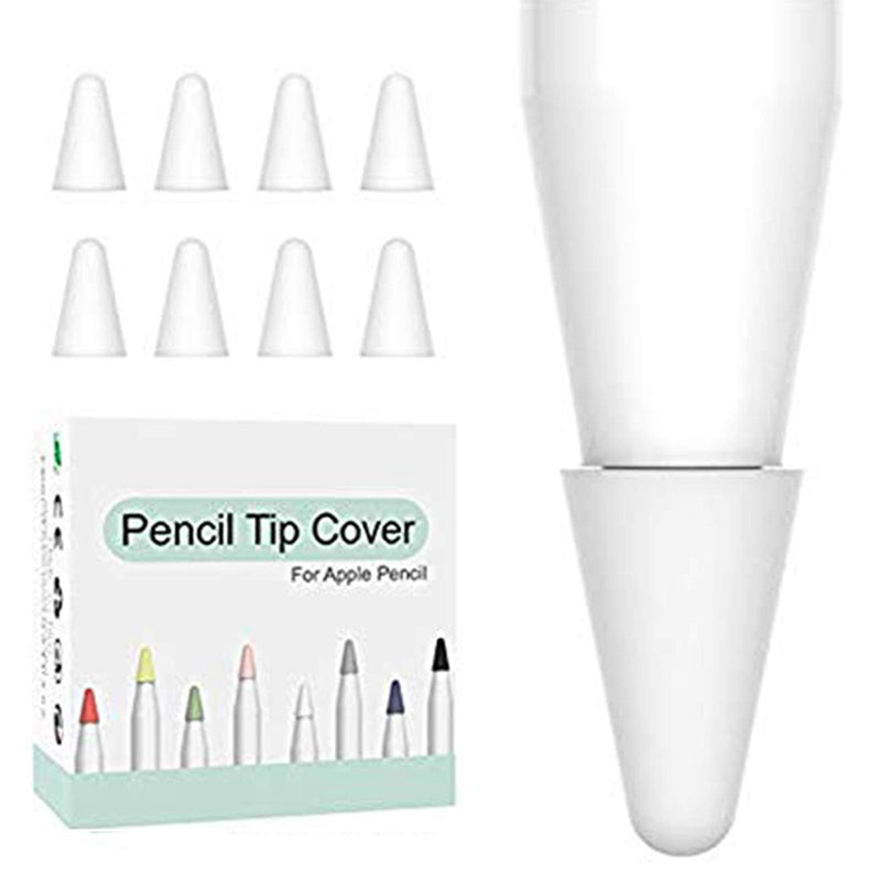[Australia - AusPower] - OneCut 8 Pcs Silicone Pencil Nib/Tip Protector Cap for Drawing Noiseless Compatible for Apple Pencil 1st/2nd Replacement Non-Slip Writing Nib/Tip Protector (Clear) Clear 