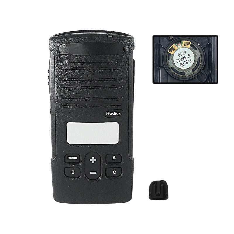 [Australia - AusPower] - Amasu Black Replacement Housing Case Cover Compatible with CP110 XTNI-D Display Radio (Speaker+Mic) 