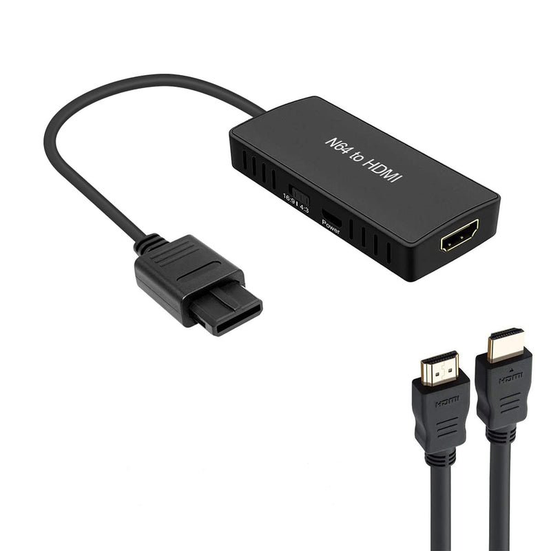 [Australia - AusPower] - N64 to HDMI Converter Adapter Support 16:9/ 4:3 Conversion, HDMI Link Cable for N64 /SNES /NGC/ SFC（Plug and Play） 