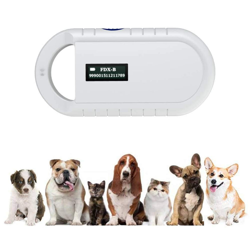 [Australia - AusPower] - Pet Microchip Scanner, Universal Mini Portable Handheld Rechargeable Animal Chip ID Reader OLED Display Screen Pet RFID Reader, One Button to Read for ISO 11784/11785,FDX-B and ID64 RFID 